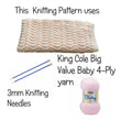 Load image into Gallery viewer, 4Ply Yarn King Cole Big Value Peach Knitting Pattern with 3mm Needles