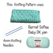 Load image into Gallery viewer, Bernat-Softee-Baby-Dk-Yarn-Knitting-Pattern-Baby-Blanket-Mint