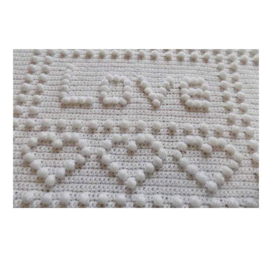 Precious Baby Blanket Crochet Baby Blanket Pattern Precious One Piece Puff Stitch Words Love Hearts