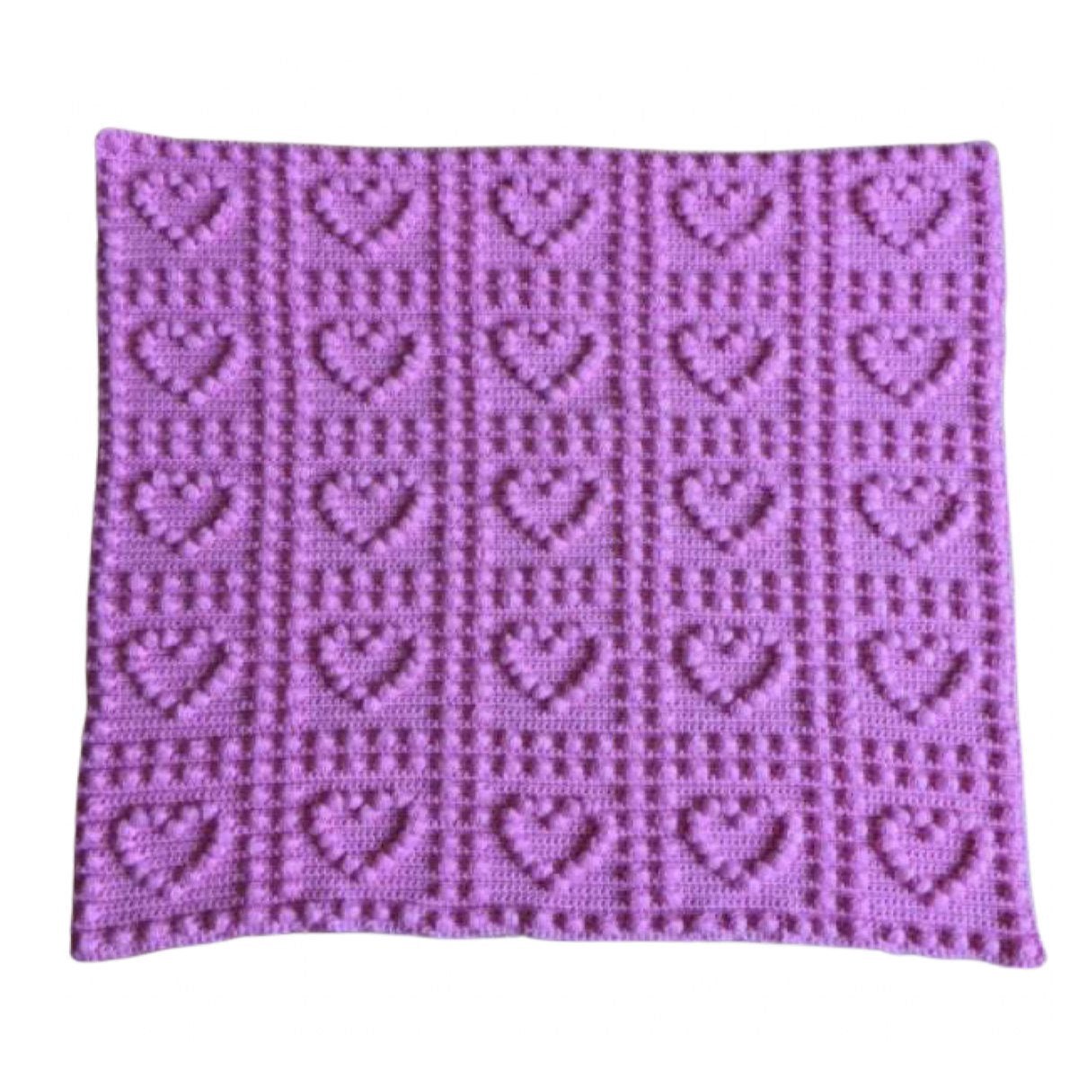 Love Hearts Baby Blanket Crochet Pattern for Baby Blanket Hearts 1-Piece Puff Stitch Bobbles