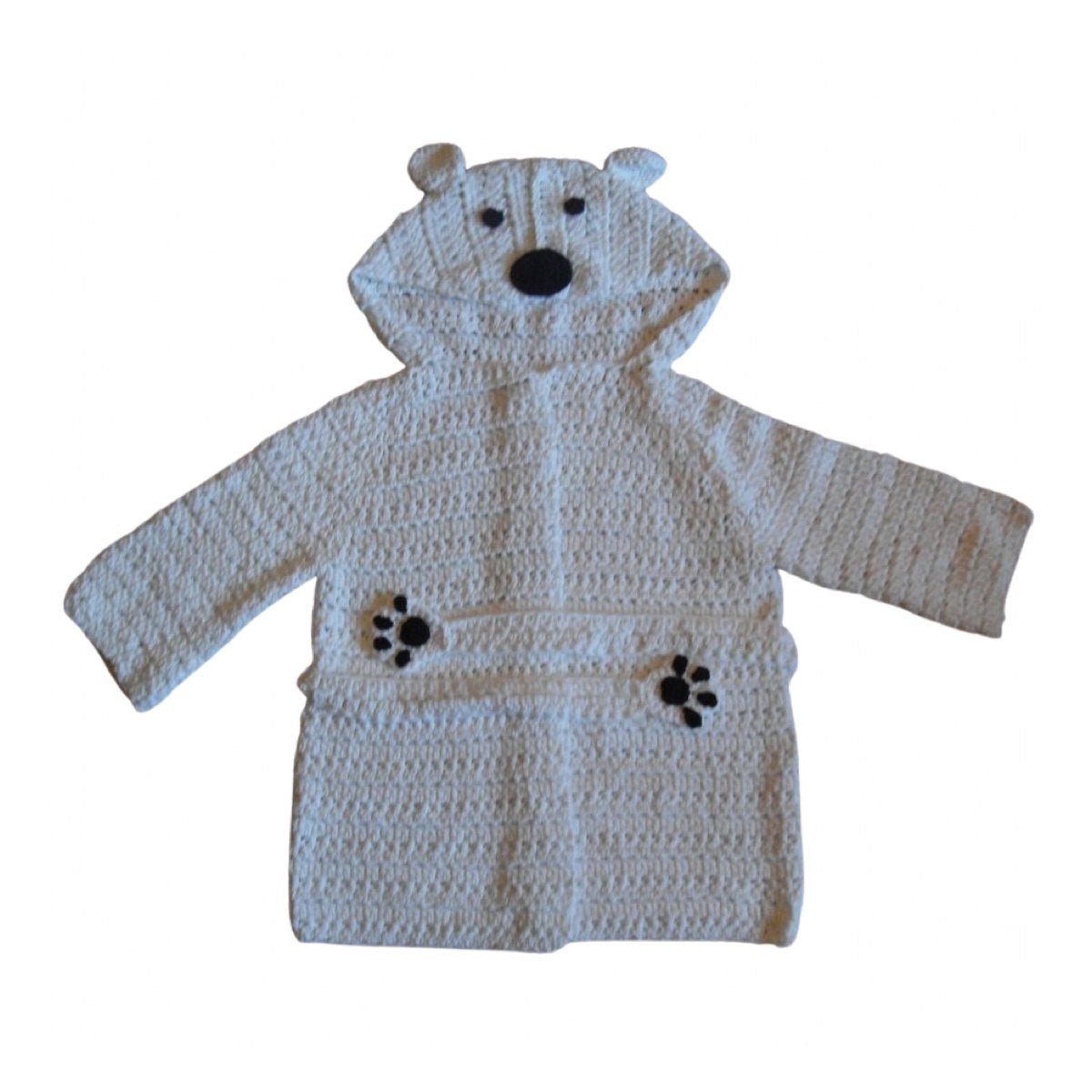Crochet Pattern for Kids Bathrobe Cotton Toddler Polar Bear