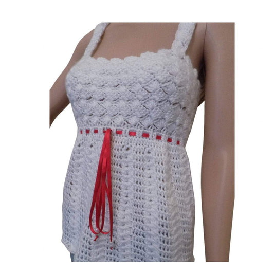 Crochet Pattern for Ladies Top Bumps Ribbon Lace
