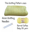 Load image into Gallery viewer, Knitting Pattern Using Bernat Softee Baby DK Yarn 8-py in Lemon and 4mm Knitting Needles