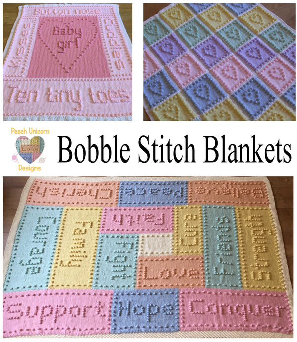 Knitting Patterns for baby blanket using the Bobble Stitch