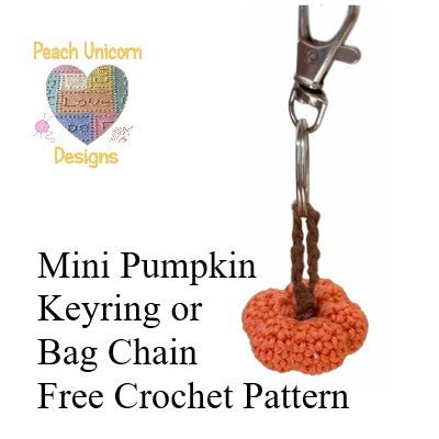 Free Mini Pumpkin Halloween Keyring Crochet Pattern