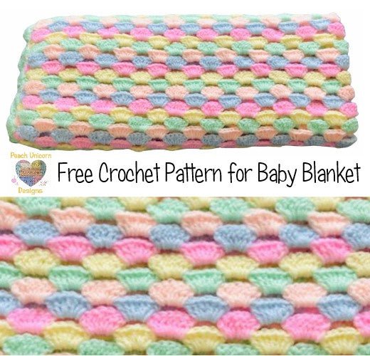 FREE Pastel Shells Baby Blanket Crochet Pattern