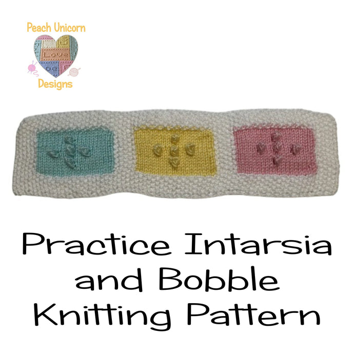 Free Intarsia Sample Squares PRACTICE Knitting Pattern