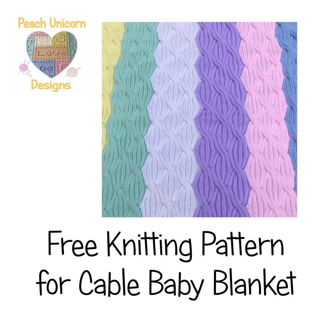 Free Instaria Knitting Pattern for Cable Baby Blanket Immediate Rainbow Waves 