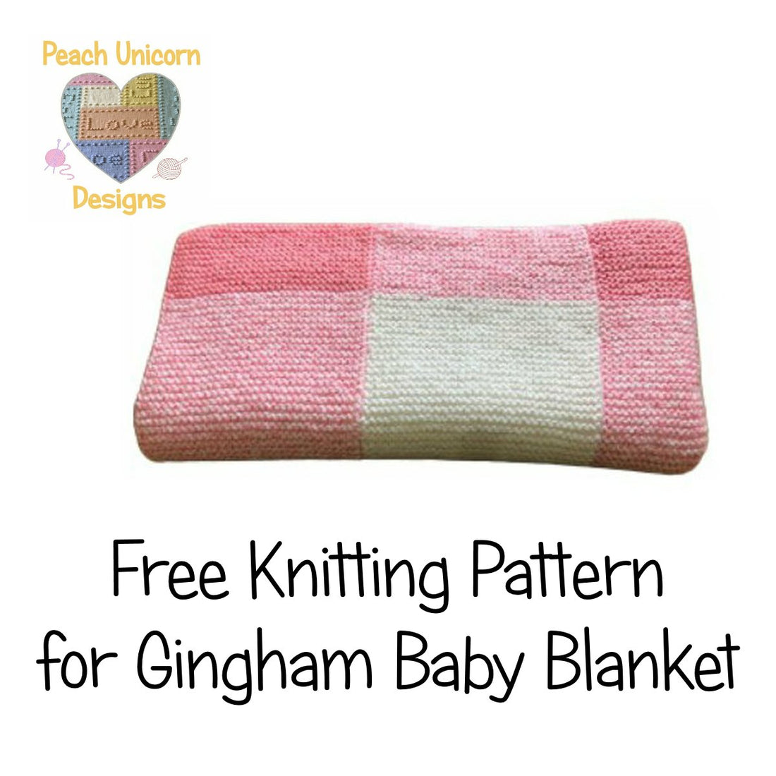 free baby Blanket knitting pattern - Gingham Check