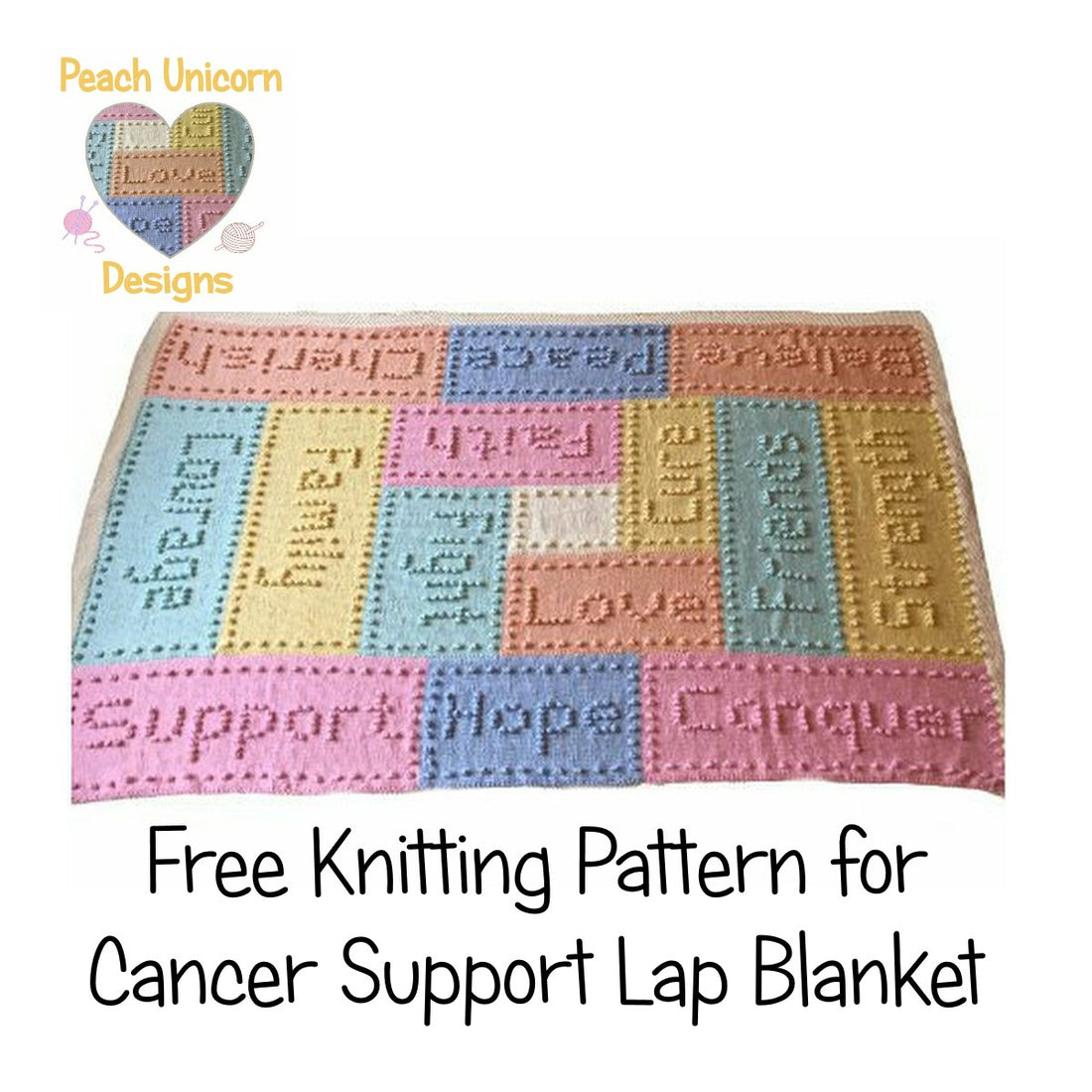 Free Knitting Pattern for Lap Blanket Throw for Cancer Patients Hospital Intarsia 