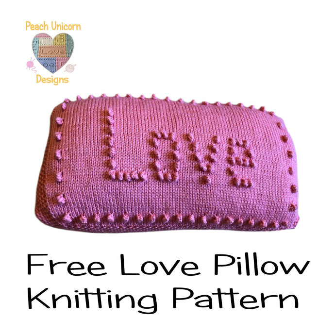 Free Love Pillow Bobble Stitch Practice Knitting Pattern