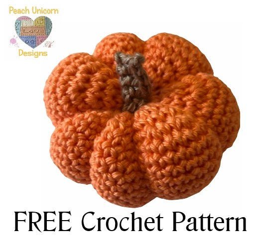 Free Pumpkin Crochet Pattern for Halloween | Peach Unicorn Designs 