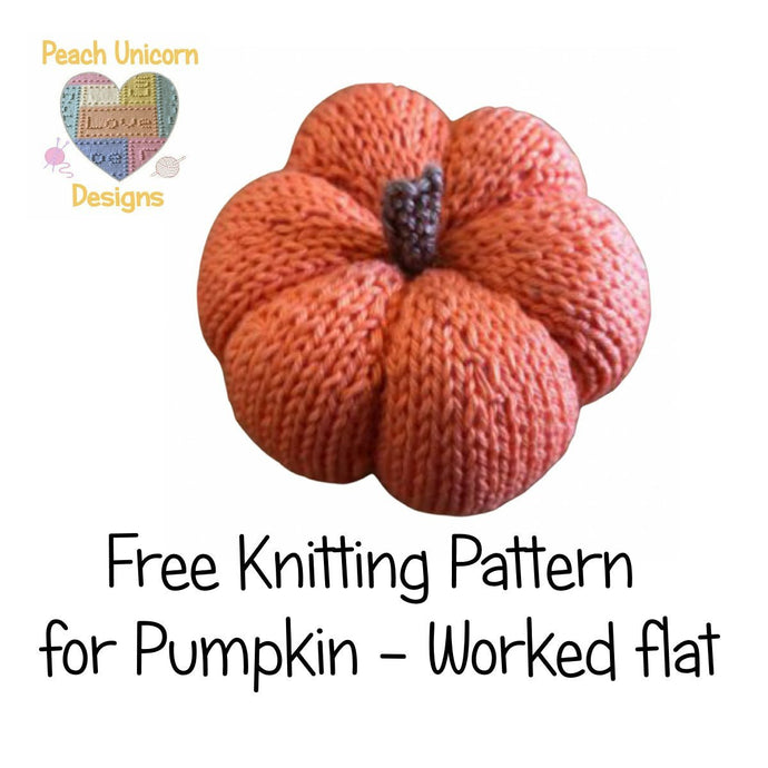 FREE Small Knitted Pumpkin Pattern using Straight Needles