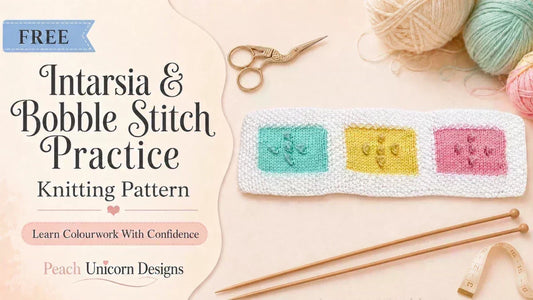 Practise intarsia colourwork and bobble stitch with this free knitting pattern, including written instructions, charts, step-by-step help and video support.