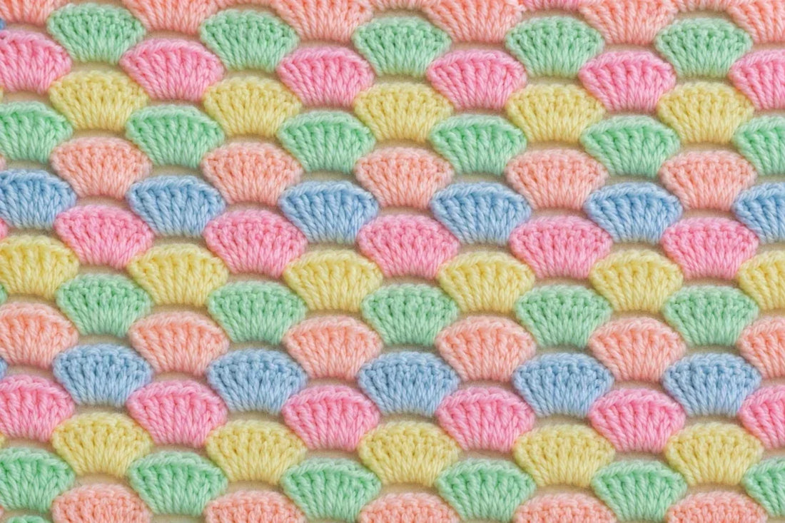 Free Pastel Shells Baby Blanket