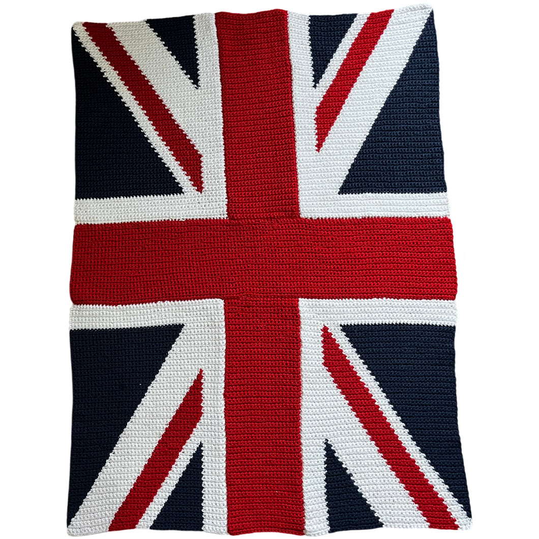 Union Jack Flag Lap Blanket Free Crochet Pattern