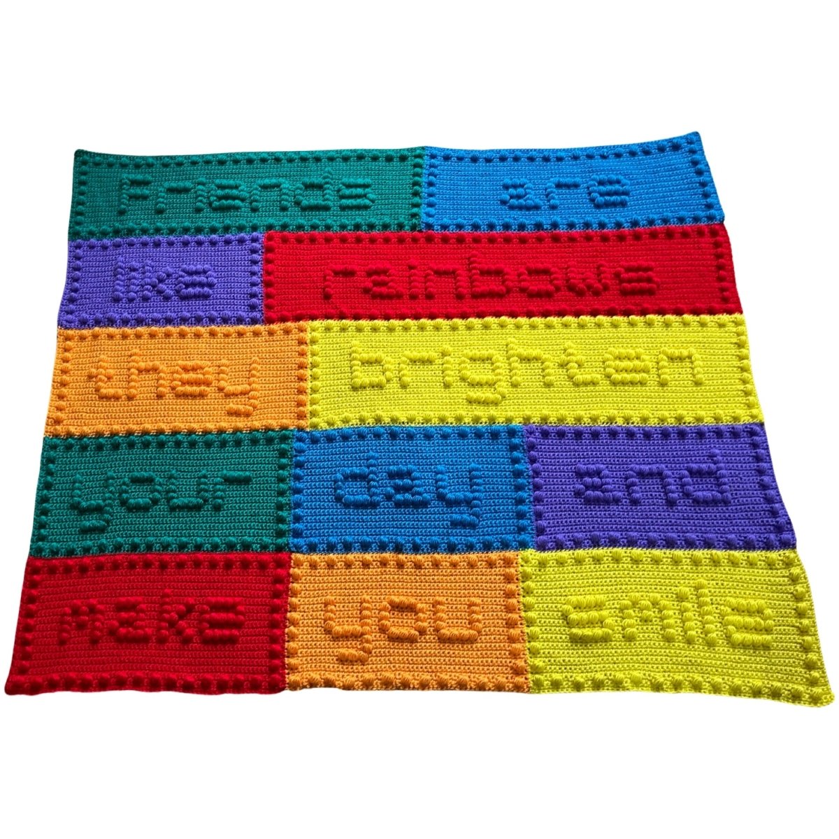 Friends are like Rainbows Blanket CROCHET PATTERN - Motifs