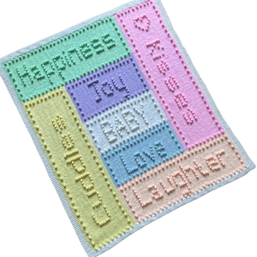 Joy Baby Blanket Knitting Pattern - One-piece & Intarsia – Peach ...