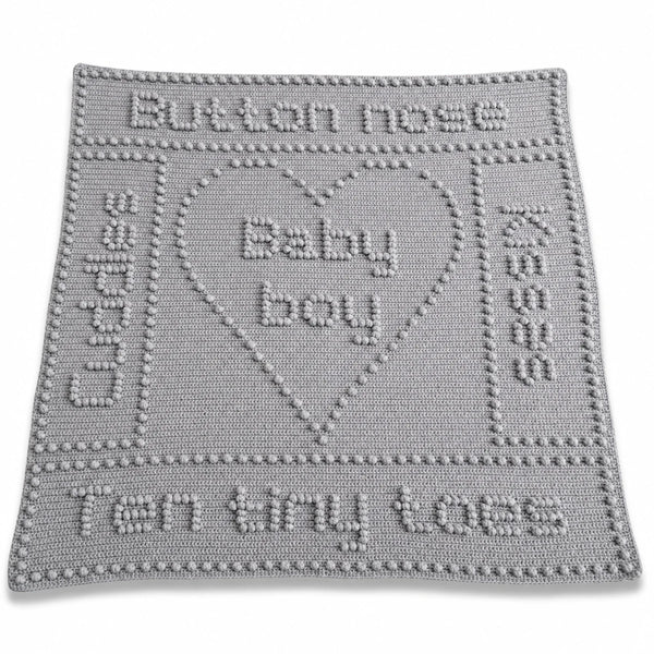 Button Nose Baby Blanket Crochet Pattern | Baby Girl & Baby Boy Blanket PDF