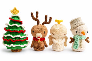 Christmas Characters Set 2 Knitting Pattern | Snowman, Reindeer, Angel & Tree Decorations