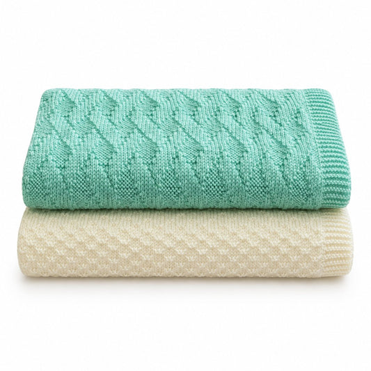 Knitted baby blankets pattern bundle for crossing lines and ladders