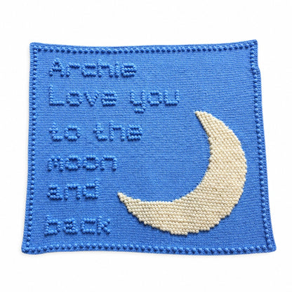 Love you to the moon and back personalised crochet blanket with moon