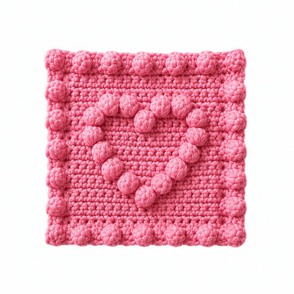 Close up of heart motif, crochet pattern