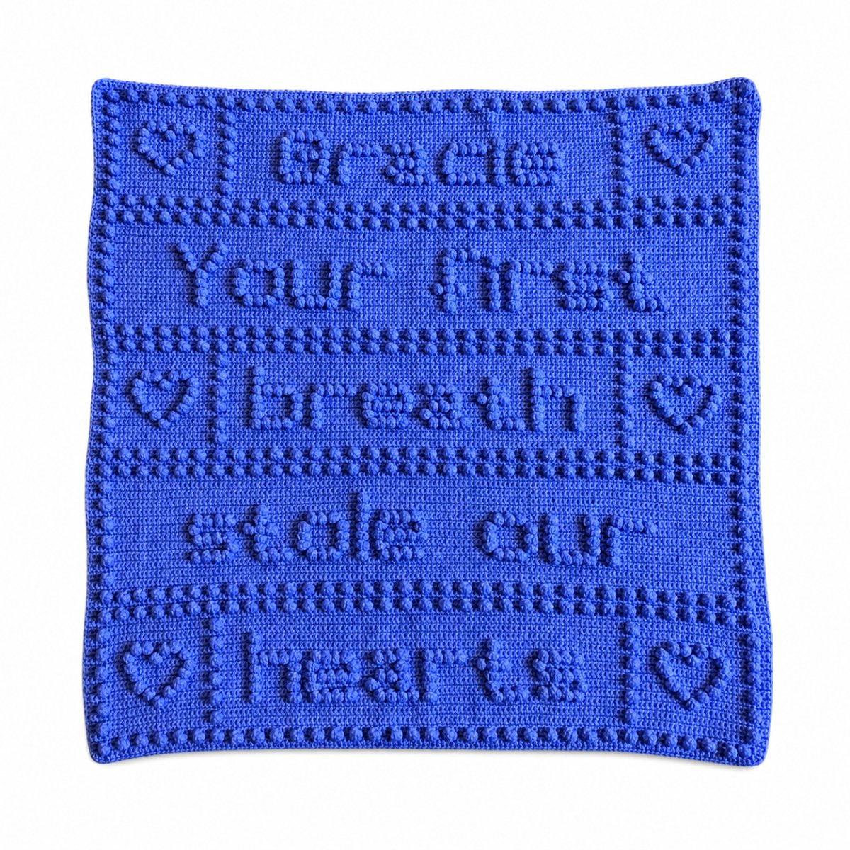 Personalised crochet quote blanket with Gracie, your first breath stole our  hearts