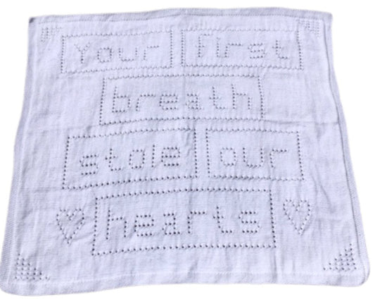 Your First Breath Baby Blanket KNITTING PATTERN One-piece
