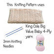 Load image into Gallery viewer, 4Ply Yarn King Cole Big Value Peach Knitting Pattern with 3mm Needles
