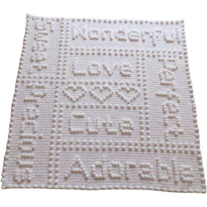 Precious Baby Blanket Crochet Baby Blanket Pattern Precious One Piece Adorable Puff Stitch Words Blue