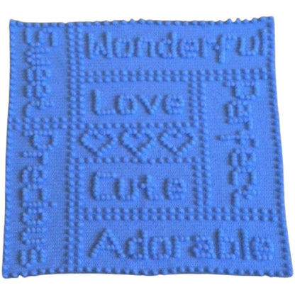 Precious Baby Blanket Crochet Pattern for Babies Blanket Precious One-piece Adorable Puff Stitch Words Blue