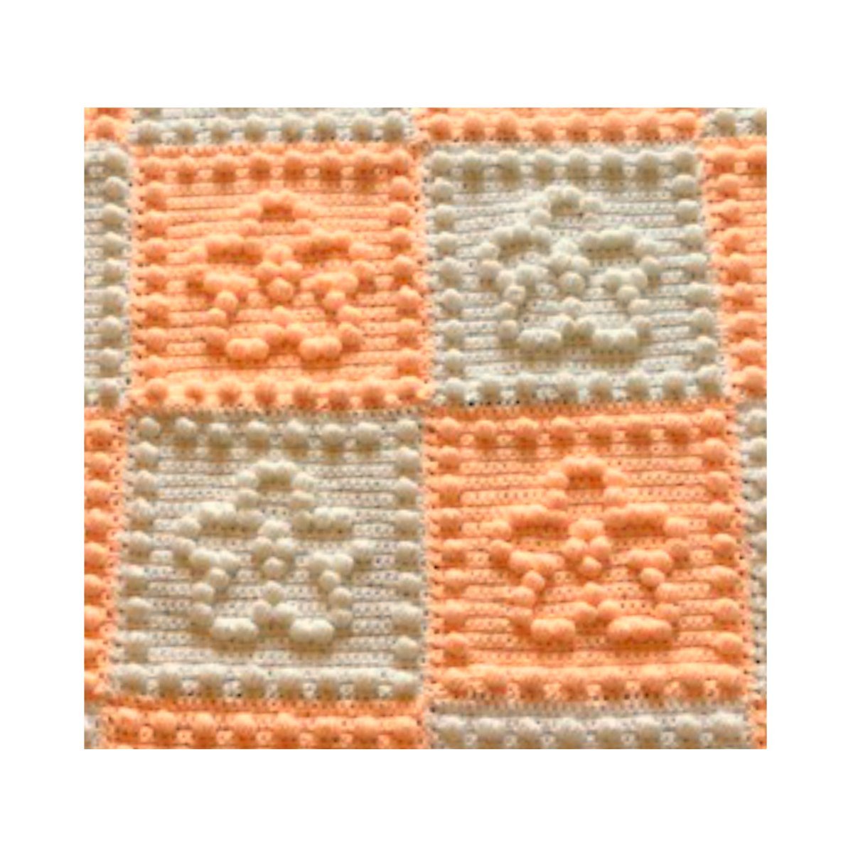 Crochet Pattern for Baby Blanket Flower Motifs Puff Bobbles 