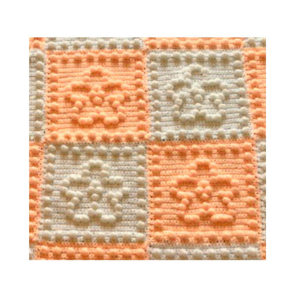 Crochet Pattern for Baby Blanket Flower Motifs Puff Bobbles 