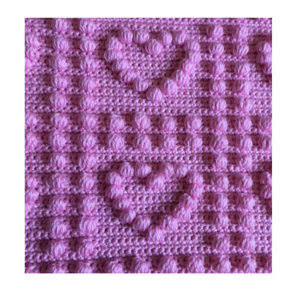 Love Hearts Baby Blanket Crochet Pattern for Baby Blanket Hearts One-Piece Puff Stitch