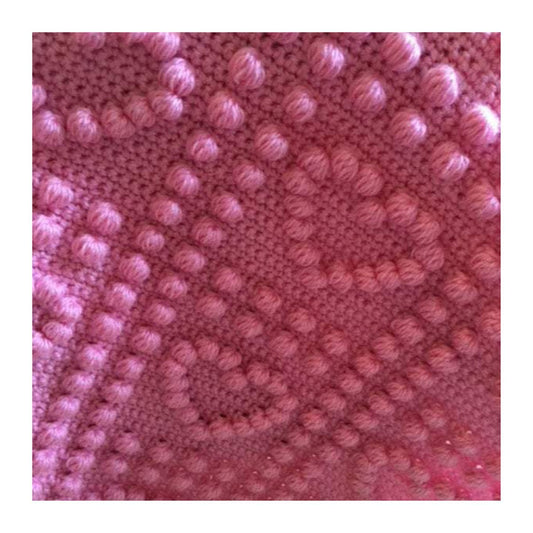 Love Hearts Baby Blanket Crochet Pattern for Baby Blanket Hearts One-Piece Puff Stitch Bobbles