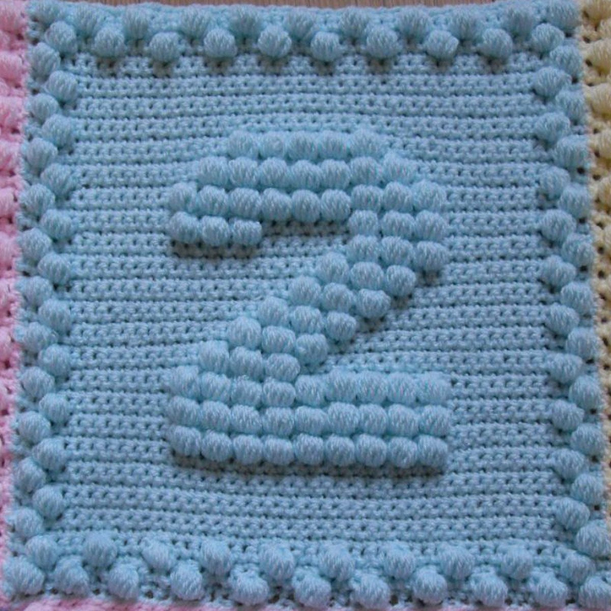 Numbers Baby Blanket Crochet Pattern for Baby Blanket Numbers Motifs Puff Number 2