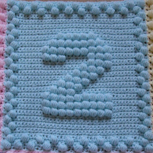 Numbers Baby Blanket Crochet Pattern for Baby Blanket Numbers Motifs Puff Number 2