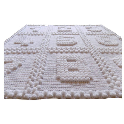Crochet Pattern for Baby Blanket Numbers One-Piece Bobbles Puff Stitch