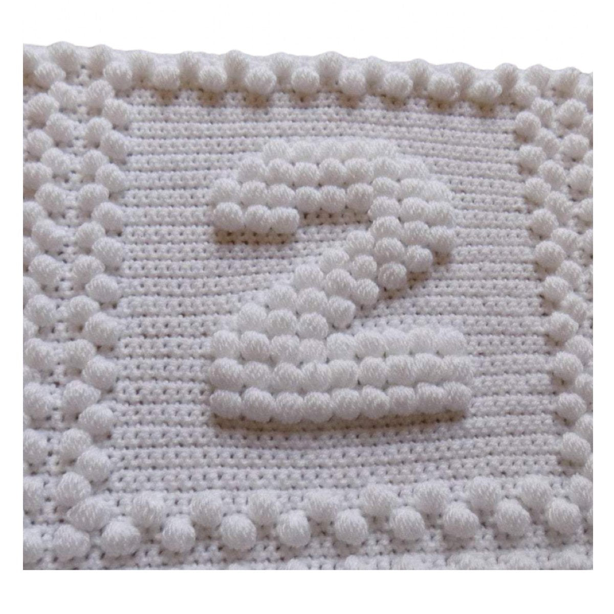 Crochet Pattern for Baby Blanket Numbers One-Piece Puff Stitch Bobble 2