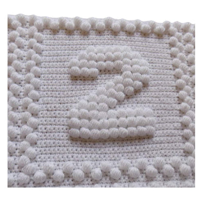 Crochet Pattern for Baby Blanket Numbers One-Piece Puff Stitch Bobble 2