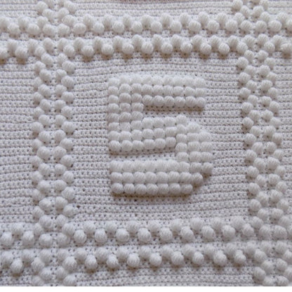 Crochet Pattern for Baby Blanket Numbers One-Piece Puff Stitch Bobble 5 