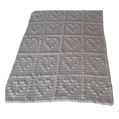 Hearts Puff One-piece Baby Blanket Crochet Pattern for Baby Blanket Puff Stitch Half Double Hearts One Piece