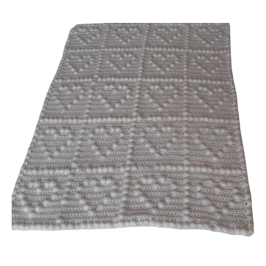 Hearts Puff One-piece Baby Blanket Crochet Pattern for Baby Blanket Puff Stitch Half Double Hearts One Piece