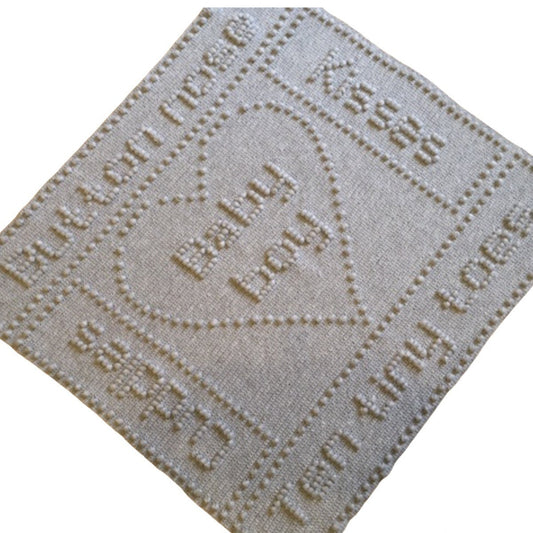 Button Nose Baby Blanket Crochet Pattern for Baby Blanket Words Girl Boy Heart Puff Bobbles 