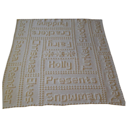 Christmas Words Blanket CROCHET PATTERN - One-piece version