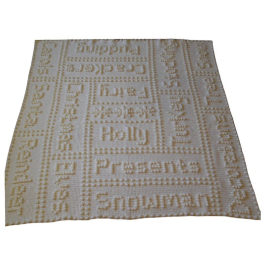 Christmas Words Blanket CROCHET PATTERN - One-piece version