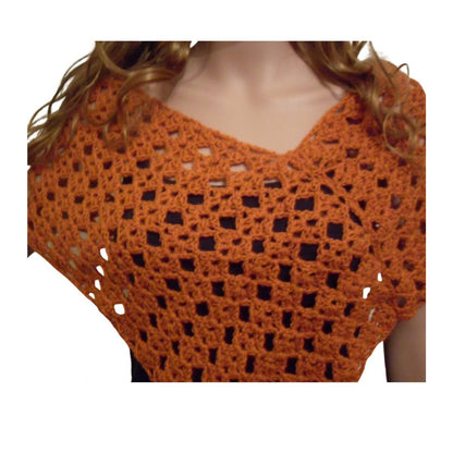 Crochet Pattern for Easy Poncho Shawl Wrap Ladies Simple 