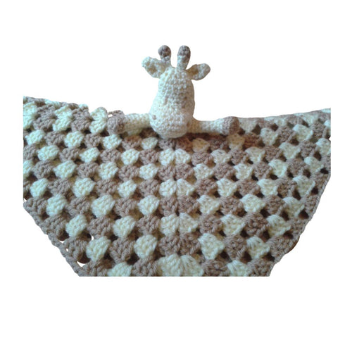 Crochet Pattern for Giraffe Baby Lovie Lovey Blankie Comfort Blanket Granny Square