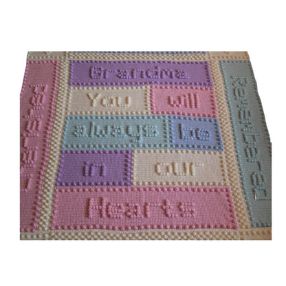 Crochet Pattern for Grandma Lap Blanket Adult Throw Bereavement Mermorial Goodbye Remembrance 